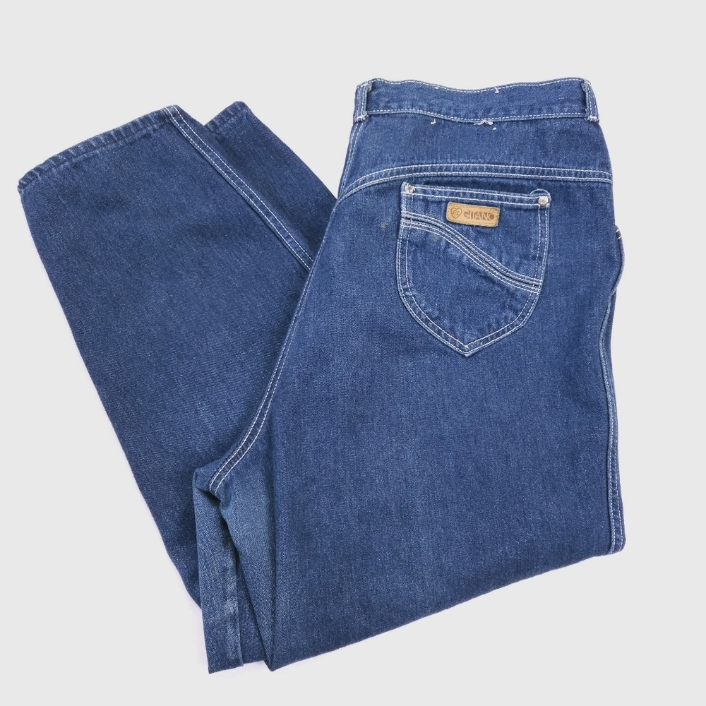 Gitano Vintage 80s Womens High Waisted Denim Jeans Size 38 Short Dark Wash